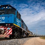 Tren de carga de la linéa San Martín . Fuente: Trenes Argentinos Cargas